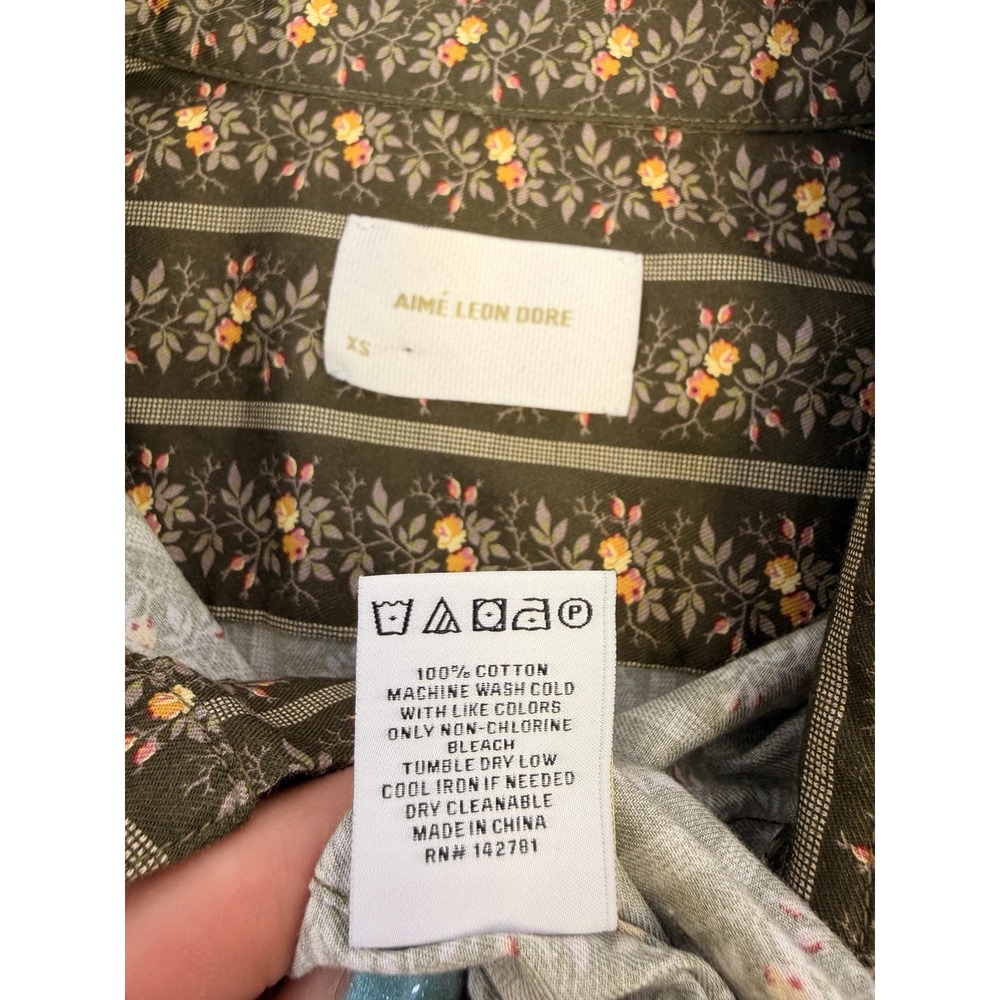 Aimé Leon Dore ALD Western Shirt Sz XS Pearl  Snap Front Striped Floral EUC - Picture 6 of 11